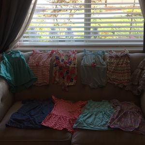 Lot of 10 size 18 months girl rompers and dresses!